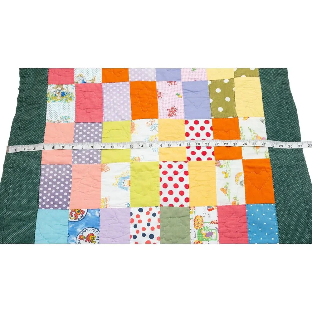 Vintage Style Patchwork Quilt Baby‎ Lap Throw Wall Hanging Handmade Multi-Color